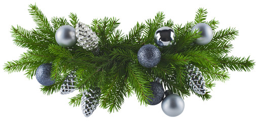 Christmas silver decoration element