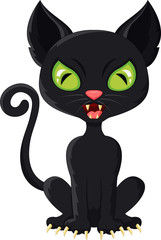 cartoon black cat