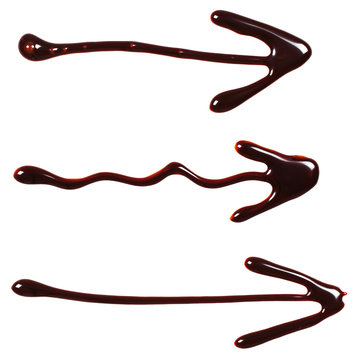 Collection of chocolate sauce arrows