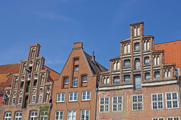 Fototapeta premium Lüneburg: Giebel Historischer Bürgerhäuser (Niedersachsen)