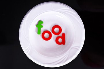 White Plate isolated on Black background