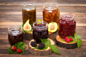 Homemade fruit jam in the jar