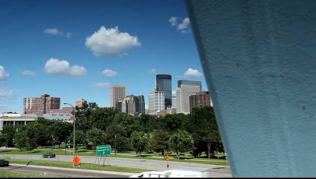 Minneapolis city center with skyscrapers, MN, USA