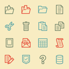 Document web icon set 2, retro color