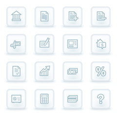 Banking web icons, white square buttons
