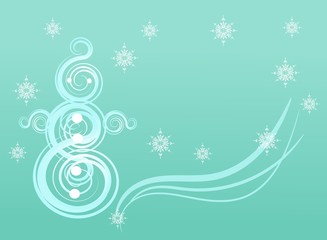 Ornaments snowman on blue background