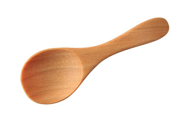 Wooden spoon isolated on a white background