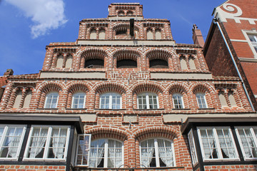 Fototapeta premium Lüneburg: Giebel Historischer Bürgerhäuser (Niedersachsen)