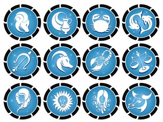 Set of Zodiac symbols