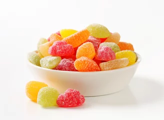 Tableaux ronds sur aluminium brossé Bonbons Gummy fruit candy