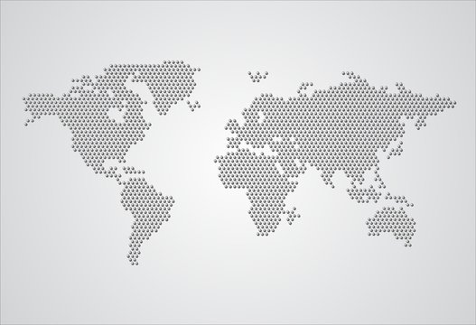 Dotted Map of the World radial fill