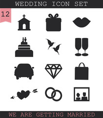 Wedding icon set.