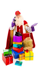 Sinterklaas with telephone