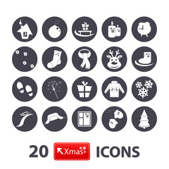 Winter icons set: New Year, Christmas
