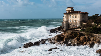 Castello del Boccale in a windy day in Livorno - obrazy, fototapety, plakaty