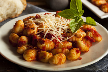 Homemade Italian Gnocchi with Red Sauce