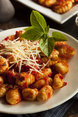 Homemade Italian Gnocchi with Red Sauce