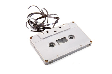 cassette tape isolated on white background with clipping path