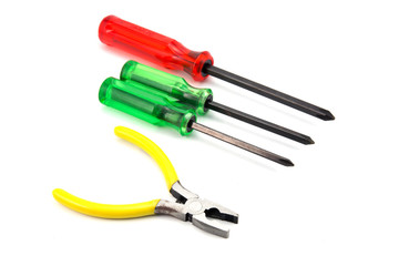 Work tools on white background