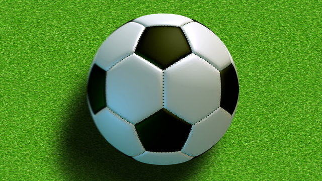 Rolling soccer ball on the field.Loop-able and seamless
