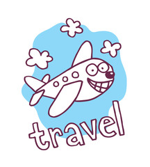 cute cartoon airplane mascot