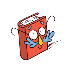 Obraz premium cute cartoon book character mascot