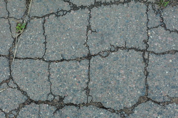 Cracked texture of asphalt road