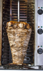 Kebab  Arab  and Turkish food. Another name is Shawarma. Beef,La