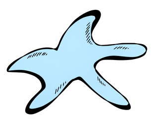 doodle blue star