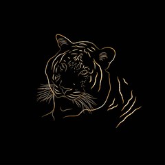 Tiger head silhouette