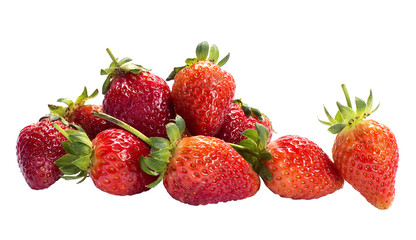 Pile of Fresh strawberry  lay on Isolated  background.