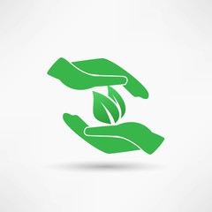 Hands and plant icon