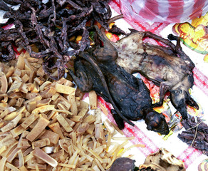 Wild animal meat in Laos local market
