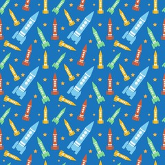 Seamless space elements over blue