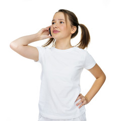 Young girl talking on her mobile phone