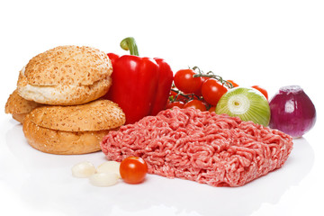 Ingredients for burger