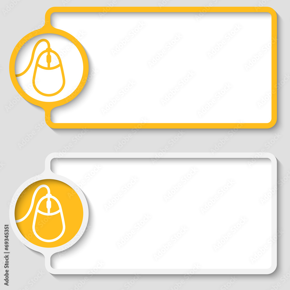 Fototapete set of two abstract text frame with mouse icon