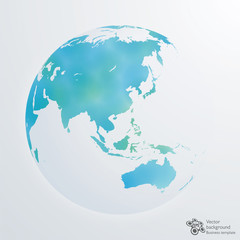 World map. Watercolor texture. Vector background. 