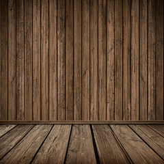Wooden panel wall interior