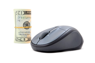 .Money Roll with Computer Mouse
