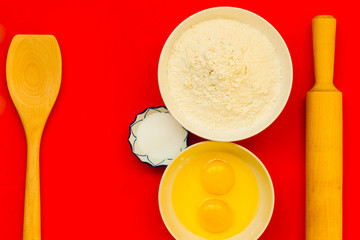 Preparation for baking, bake ingredients.