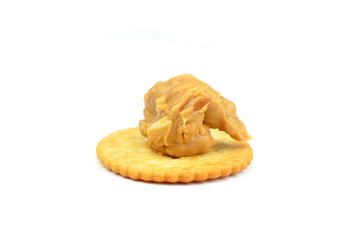 crackers on white background