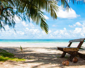 Beautiful tropical beach with white sand and blue waters