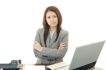 疲れた表情のOL