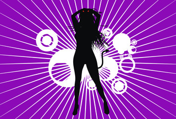 devil girl silhouette halloween background7