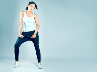 Fototapeta premium Attractive young woman posing in studio