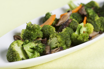 Stir fried Three vegetables (broccoli, mushroom, carrot)