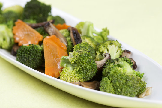 Stir fried Three vegetables (broccoli, mushroom, carrot)