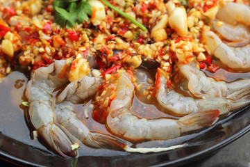 Spicy fresh shrimp - asia food