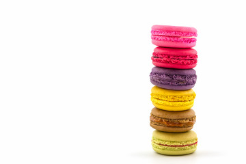 Sweet and colourful french macaroons or macaron, Dessert.